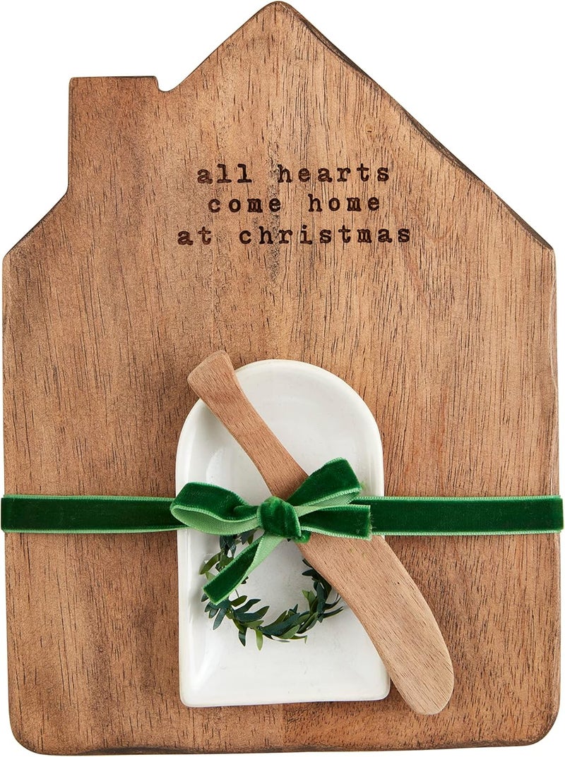 MudPie House Dip Cup Set, board 10" x 7 1/2", Brown - Image 1